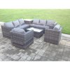 Fimous 8 Seater PE Wicker Outdoor Rattan Garden Furniture Sets Lounge Chair 2 Coffee Table