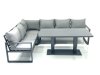 Fimous Aluminum Outdoor Garden Furniture Set Corner Sofa Adjustable Rising Lifting Dining Table Sets Dark Grey