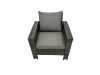 Fimous 8 Seater Wicker PE Rattan Furniture Outdoor Dining Table Double Seat Sofa Side Table 4 Stools Set Dark Grey Mixed