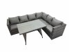 Fimous Rattan garden furniture Patio Furniture Sets with Dining Table Corner Sofa Set Dark Grey Mixed