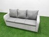Fimous Reclining Chair 3 Seat Sofa Set Garden Furniture Set with Rectangular Dining Table 2 Small Footstools Light Grey