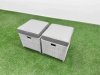 Fimous PE Rattan Garden Furniture Set Reclining Chair Sofa Lounge Sofa Set Oblong Coffee Table 2 Small Stools Light Grey