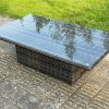 Fimous PE Wicker Rattan Garden Furniture Rising Adjustable Lifting Dining or Coffee Table In Dark Grey Mixed