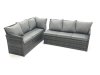 Fimous Outdoor Furniture Garden Dining Set Rattan Corner Sofa Set with 4 Footstools 2 Armchairs Dark Grey Mixed