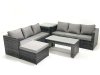 Fimous Garden Outdoor Rattan Furniture Set with Sofa Coffee table Big Footstool Side Table Dark Grey Mixed