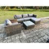 Fimous 5 Seat Modular Rattan Garden Furniture Coffee Table Footstool Chair Outdoor