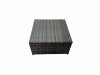 Fimous Outdoor PE Rattan Garden Furniture Sofa Set with Square Coffee Table 2 Small Stools 2 Chair Side Table Dark Grey