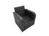 Fimous 8 Seat Outdoor Wicker PE Rattan Garden Furniture Set Dining Table Sofa Sets with 4 Stools Side Table Dark Grey Mixed