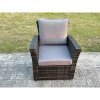 Fimous High Back Rattan Arm Chair Patio Outdoor Garden Furniture With Cushion