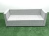 Fimous Outdoor Garden Furniture Rattan Sofa Set with 2 Armchairs Oblong Coffee Table 3 Footstools 2 Side Tables Light Grey Mixed