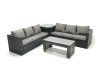 Fimous Garden Outdoor Rattan Furniture Set with Sofa Coffee table 2 Side Tables Dark Grey Mixed