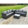 Fimous Grey Outdoor Rattan Garden Furniture Corner Sofa Set With 2 Coffee Table