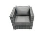 Fimous Outdoor Rattan Garden Furniture Set 9 Seater Patio Lounge Sofa Set with Armchair Square Coffee Table 4 Footstool Dark Grey Mixed
