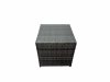 Fimous Outdoor PE Rattan Garden Furniture Sofa Set with Square Coffee Table 2 Small Stools 2 Chair Side Table Dark Grey