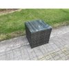 Fimous Outdoor Lounge Sofa Set Wicker PE Rattan Garden Furniture Set with Oblong Coffee Table Side Table 2 Big Footstool 11Seater Dark Grey Mixed