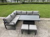 Fimous 5 Piece Garden Furniture Set 6 Seater Aluminium Outdoor Dining Set Dining Table & Cushions, Grey