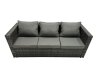 Fimous Rattan Garden Furniture Patio Furniture Sets with Corner Sofa Square Coffee Table 3 Footstools Dark Grey Mixed