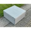 Fimous Light Grey Rattan Square Tea Coffee Table Outdoor Garden Patio Furniture With Clear Tempered Glass