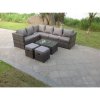 Fimous 8 Seater Rattan Corner Sofa Lounge Sofa Set With Rectangular Coffee Table 2 Stool And Chair Left Hand