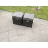 Fimous 2 PC Rattan Small Footstool Outdoor Garden Furniture Patio Furniture Dark Grey Mixed