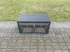 Fimous Outdoor Garden Rectangular Coffee table Aluminium Patio Tea Table with 2 Small Footstool for Balcony, Terrace,Swimming Pool Dark Grey