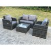 Fimous PE Rattan Garden Furniture Set Adjustable Chair Sofa Double Love Seat 2 Seater Sofa Square Coffee Table