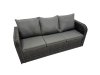 Fimous Rattan Garden Outdoor Furniture Set 3 Seater Sofa Square Coffee Table Set with 4 Stools Side Table Dark Grey Mixed