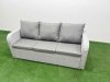 Fimous Patio PE Wicker 8 Seater Outdoor Rattan Furniture Sofa Sets with Rectangular Dining Table Reclining Chair Loveseat Sofa 3 Seater Sofa Stool Light Grey