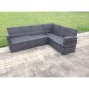 Fimous 9 Seater High Back Rattan Garden Furniture Set Corner Sofa With Oblong Coffee Table Stools With Chair