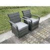 Fimous 4 Seat Rattan Garden Furniture Dining Set Table And Chair Sets PE Wicker Patio Outdoor 4 Chairs Black Tempered Glass Table