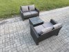 Fimous Rattan Garden Furniture Set 3 piece Patio Rattan Furniture Sofa Weaving Wicker includes 2 Double Seat Sofa and Coffee Table