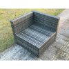 Fimous Outdoor Rattan Single Arm Corner Sofa Chair Garden Furniture With Seat and Back Cushion Dark Grey Mixed