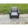 Fimous High Back Rattan Outdoor Garden Furniture Single Sofa Arm Chair Patio Furniture With Thick Seat And Back Cushion