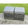 Fimous High Back Rattan Corner Sofa Set Dining Table Outdoor Furniture Dark Grey Mixed Left Option