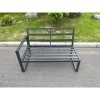 Fimous Aluminum Outdoor Garden Furniture Single Arm 2 Seater Sofa With Seat And Back Cushion Right Side Dark Grey