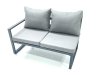 Fimous Aluminum Outdoor Garden Furniture Set Corner Sofa 3 Chair 2 Small Footstool Adjustable Rising Lifting Dining Table Sets Dark Grey