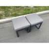Fimous Aluminum 2 PC Small Footstool Outdoor Garden Furniture With Seat Cushion Patio Furniture Dark Grey