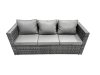 Fimous Outdoor Rattan Garden Furniture Set 9 Seater Patio Lounge Sofa Set with Armchair Square Coffee Table 2 Side Tables 4 Footstool Dark Grey Mixed