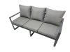 Fimous 4 Seat Outdoor Garden Furniture Set Aluminium Lounge 3 Seat Sofa Gas Fire Pit Table Sets with Chair Side Table Dark Grey