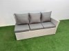 Fimous Outdoor Rattan Garden Furniture Set 8 Seater Corner Sofa Sets with Square Coffee Table Chair Big Footstool Light Grey Mixed