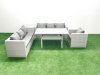 Fimous 5 Pieces Outdoor Rattan Sofa Set with Cushions Patio Garden Furniture Sets with Armchair Dining Table Side Table