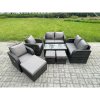 Fimous 9 Seater Rattan Garden Furniture Set Outdoor Patio Sofa, Table and Chairs Garden Table Footstools Ideal for Pool Side, Balcony, Outdoor and indoor Conservatory Patio Set