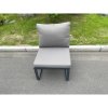 Fimous Aluminum Outdoor Garden Furniture Armless Sofa Chair With Seat And Back Cushion Dark Grey