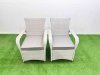 Fimous Outdoor Rattan Garden Furniture Set Patio 6 Chairs Plus Rectangular Dining Table Sets Light Grey Mixed