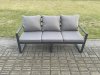 Fimous Aluminium Outdoor Garden Furniture Set Patio Lounge Sofa with Square Coffee Table 2 Armchairs 3 Footstools Dark Grey