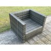 Fimous Outdoor Rattan Single Sofa Chair Garden Furniture With Seat and Back Cushion Dark Grey Mixed