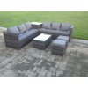 Fimous 8 Seater Grey Rattan Sofa Set With 2 Coffee Tables Set Conservatory Outdoor Garden Furniture