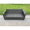 Fimous 11 Seater Rattan Outdoor Furniture Set Patio Garden Sofa Set with Square Coffee Table 3 Seater Sofa 2 Small Footstools 2 Side Tables Dark Grey Mixed