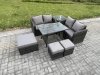 Fimous Outdoor Garden Furniture Sets 7 Pieces Rattan Furniture Manual Wicker Patio Sofa Patio Conversation Set with 3 Footstools Side Table Dark Grey Mixed