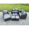 Fimous 8 Piece Garden Furniture Sets 8 Seater Outdoor Patio Furniture Set Weaving Wicker Rattan Sofa Chair and Table with 3 Footstools Side Table